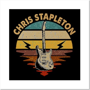 Vintage Guitar Beautiful Name Chris Personalized Posters and Art